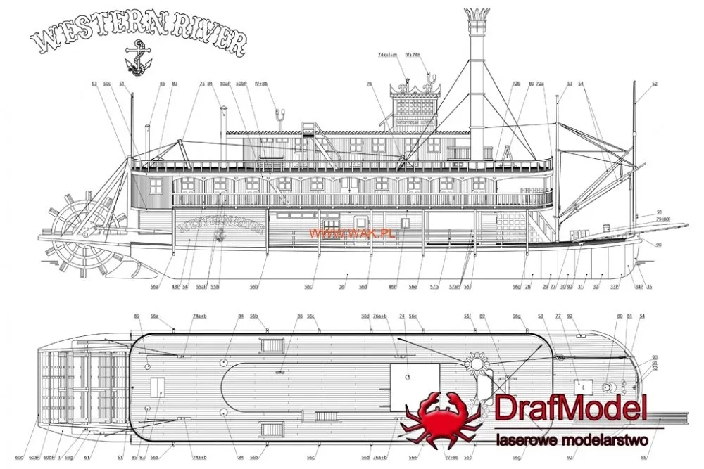 Papierový model Parník na Mississippi - Western Riwer